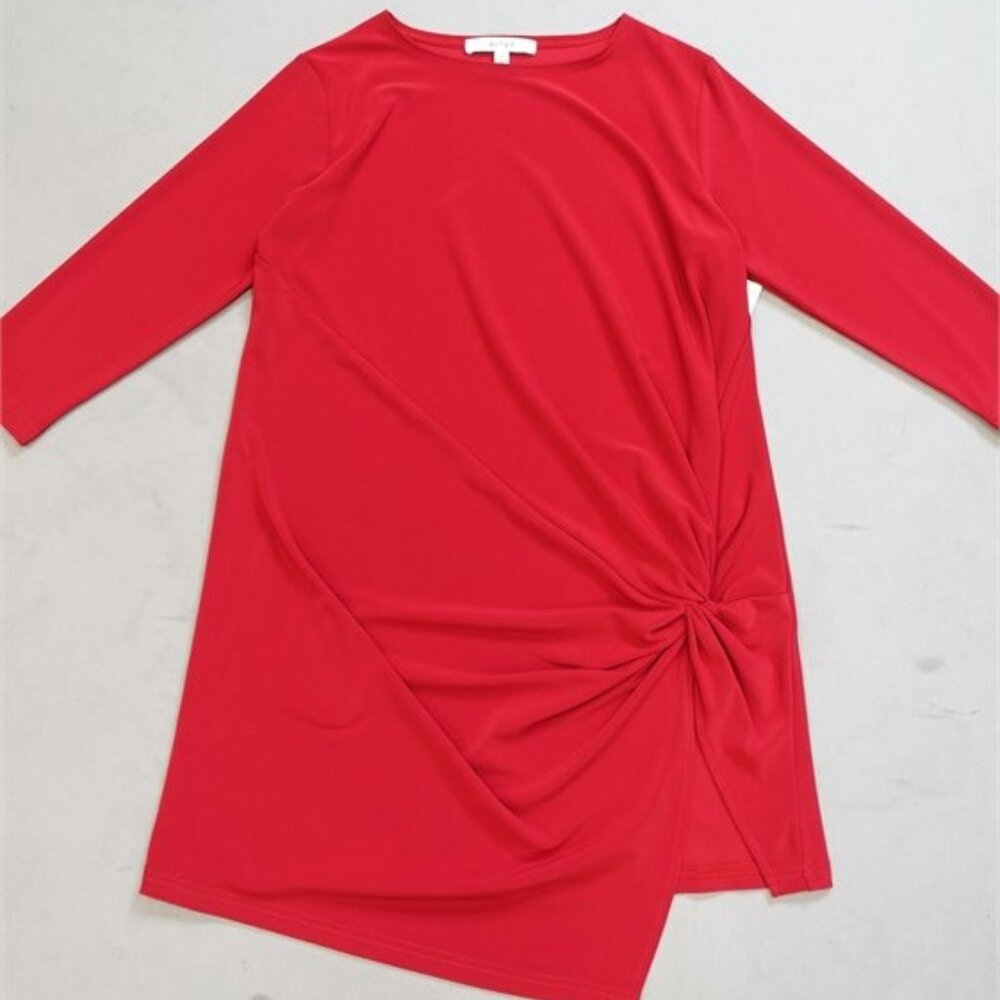 Sympli NWT Women's Stretch Red SIDE TWIST Jersey Tunic, Size 4